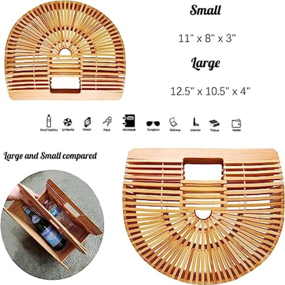 Womens Bamboo Handbag Handmade Large - Picture 5 of 6